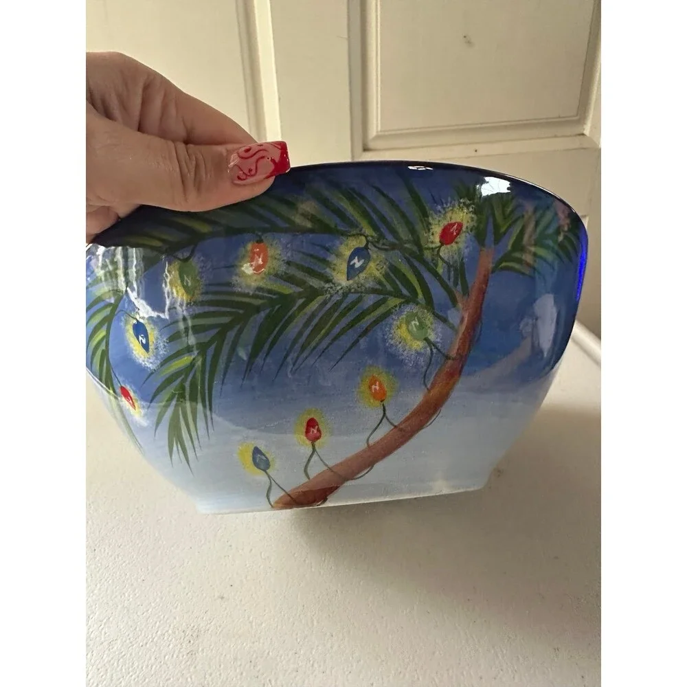 Tropical Holiday By Clay Art Pottery Rare Discontinued Replacement Glazed Bowl L